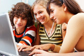 Students looking at a computer screen