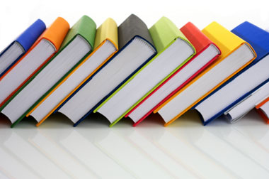 A row of books